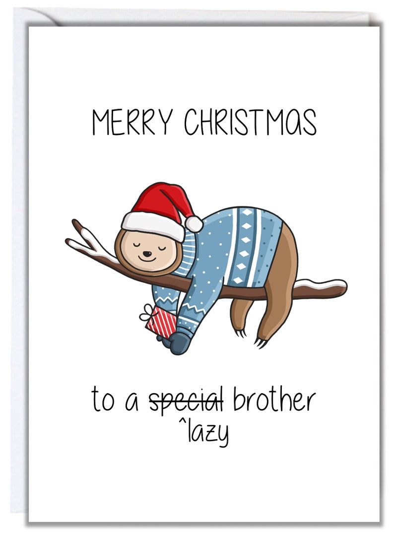 Lazy Brother Christmas Card