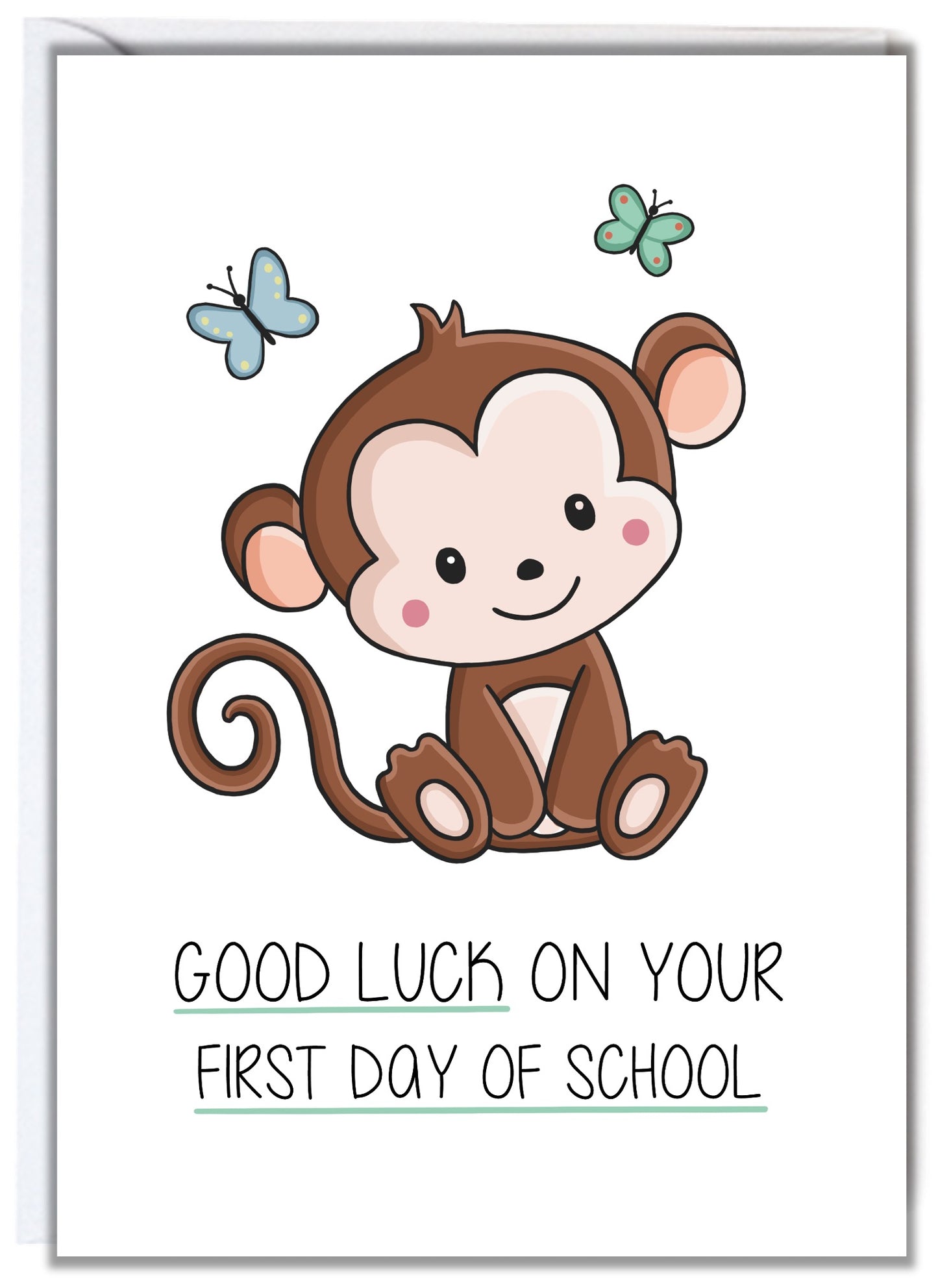 Monkey First Day of School Card