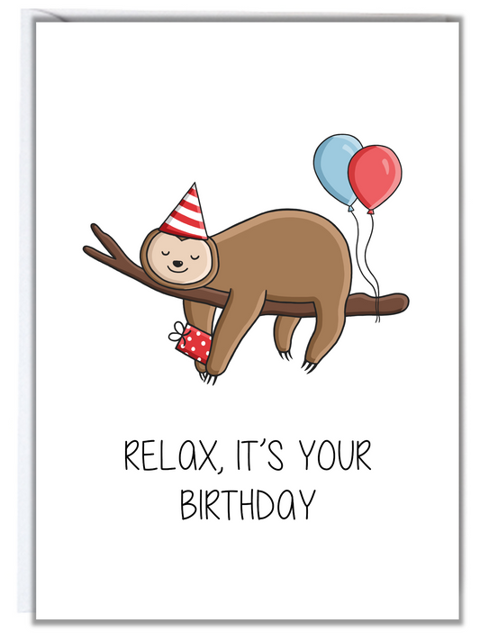 Sloth Birthday Card