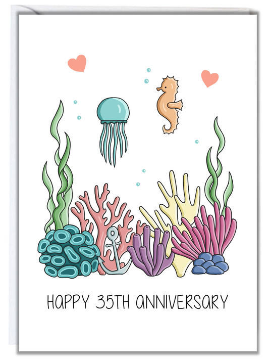 35th Anniversary Card (Coral)