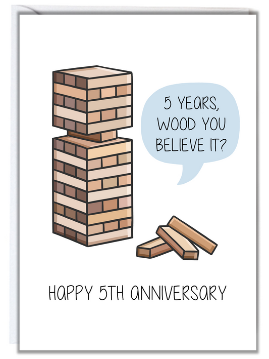 5th Anniversary Card (Wood)