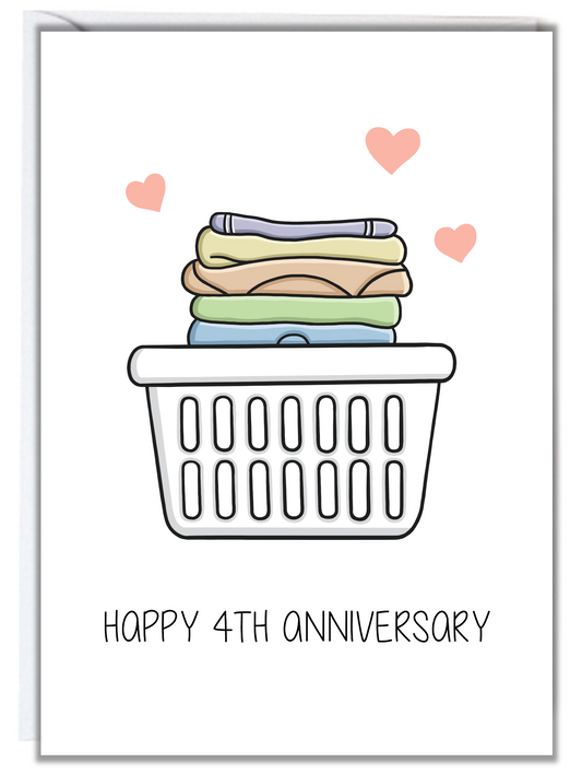 4th Anniversary Card (Linen)