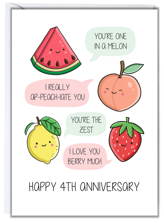 4th Anniversary Card (Fruit)