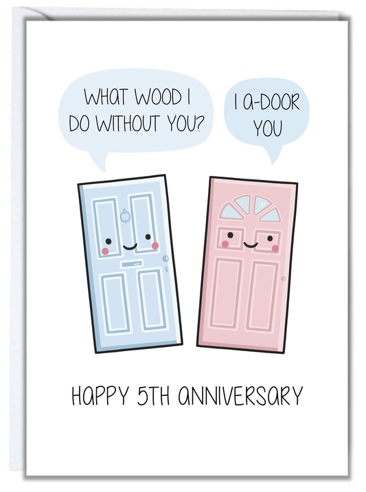 5th Anniversary Card (Wood)